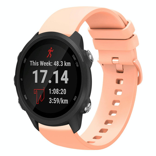 For Garmin Forerunner 245 Music 20mm Solid Color Soft Silicone Watch Band(Pink)