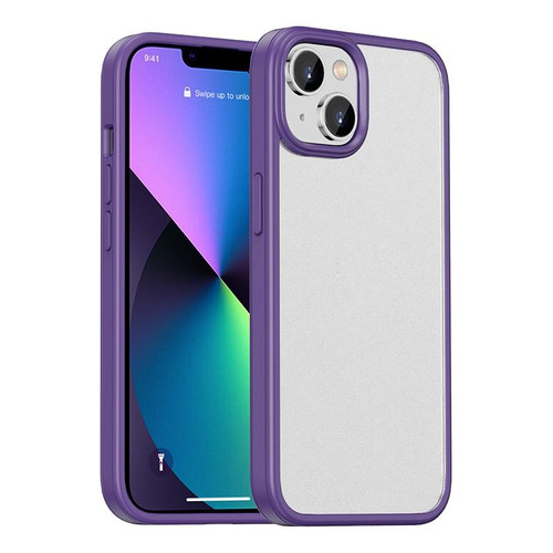 For iPhone 14 Shadow Series Frosted Airbag Shockproof Phone Case (Purple)