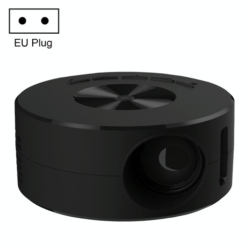 T200 1500LM 1920x1080P LED Mini Projector, EU Plug(Black)