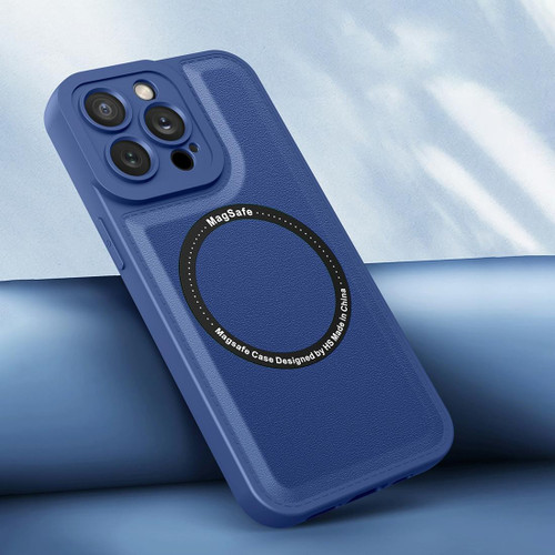 For iPhone 11 Pro Magsafe Magnetic Plain Leather Phone Case (Royal Blue) For iPhone 11 Pro Magsafe Magnetic Plain Leather Phone Case (Royal Blue)