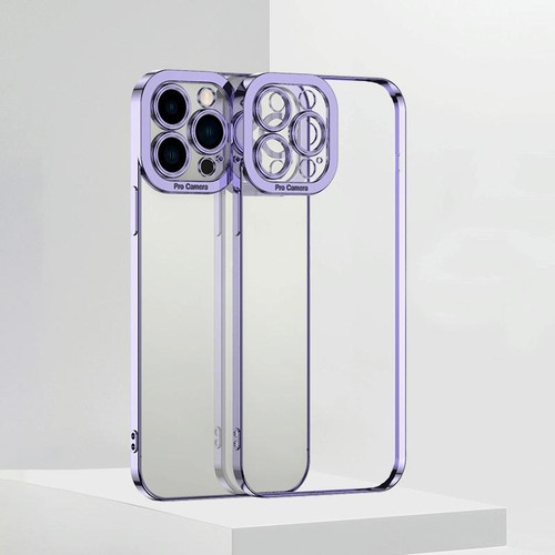 For iPhone 14 Pro Electroplating High Transparent TPU Phone Case(Purple)
