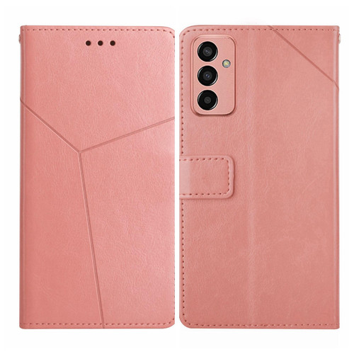 For Samsung Galaxy M13 Y Stitching Horizontal Flip Leather Phone Case(Rose Gold)