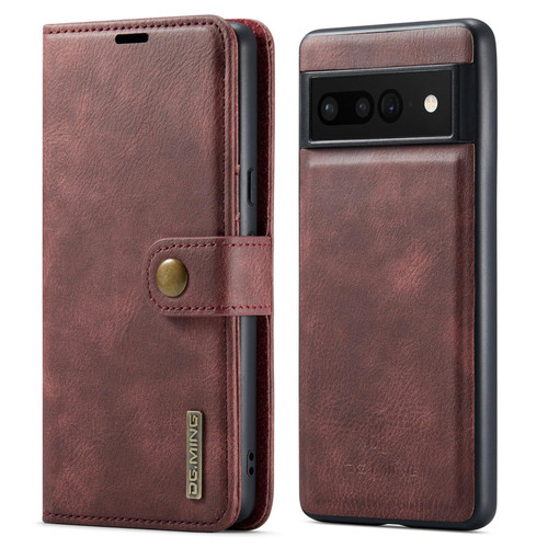 For Google Pixel 7 Pro DG.MING Crazy Horse Texture Detachable Magnetic Leather Phone Case(Red)