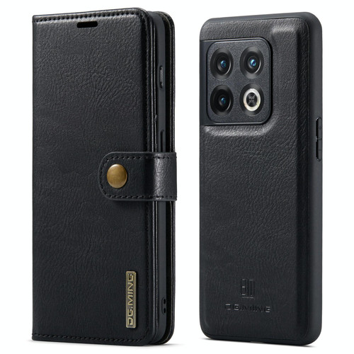 For OnePlus 10 Pro DG.MING Crazy Horse Texture Detachable Magnetic Leather Phone Case(Black)