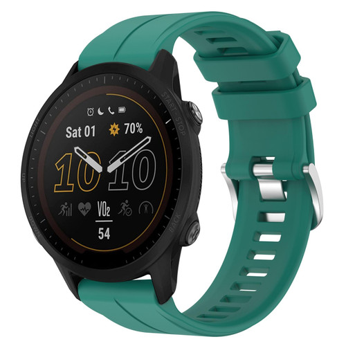 For Garmin Forerunner 955 22mm Solid Color Silicone Watch Band(Green) For Garmin Forerunner 955 22mm Solid Color Silicone Watch Band(Green)