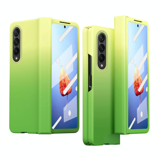For Samsung Galaxy Z Fold4 Colorful Gradient Tempered Film Integrated Phone Case(Green)