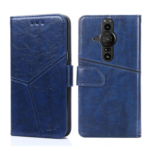 For Sony Xperia Pro-I Geometric Stitching Horizontal Flip Leather Phone Case(Blue) For Sony Xperia Pro-I Geometric Stitching Horizontal Flip Leather Phone Case(Blue)