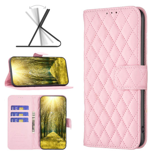 For Samsung Galaxy A73 5G Diamond Lattice Wallet Leather Flip Phone Case(Pink) For Samsung Galaxy A73 5G Diamond Lattice Wallet Leather Flip Phone Case(Pink)