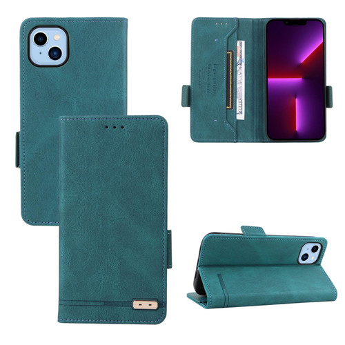 For iPhone 14 Magnetic Clasp Leather Phone Case (Green) For iPhone 14 Magnetic Clasp Leather Phone Case (Green)