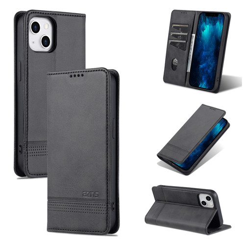 For iPhone 14 AZNS Magnetic Calf Texture Flip Leather Phone Case (Black) For iPhone 14 AZNS Magnetic Calf Texture Flip Leather Phone Case (Black)