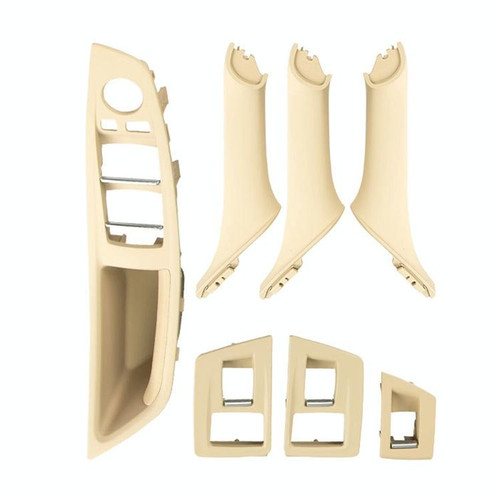 Car High Configuration Version Inside Doors Handle Pull Trim Cover 5141 7225 873 for BMW F10 F18, Left Driving (Beige)