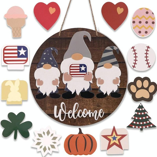 Easter Hanging Door Decoration Indoor Wooden Egg Hanging Sign, Style: Logo