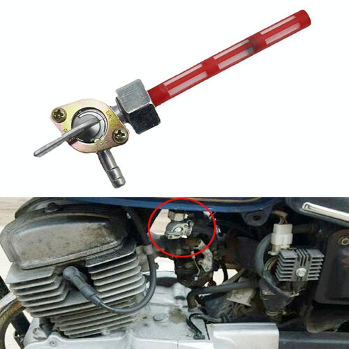 Motorcycle Fuel Tap Valve Petcock Fuel Tank Gas Switch for Honda CB400F 1977(Red)