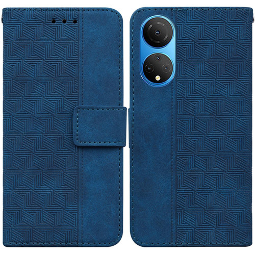 For Honor X7 Geometric Embossed Leather Phone Case(Blue) For Honor X7 Geometric Embossed Leather Phone Case(Blue)