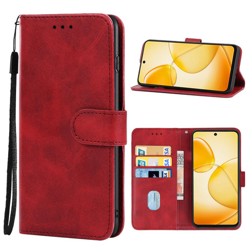 For Infinix Hot 12 Play Leather Phone Case(Red)
