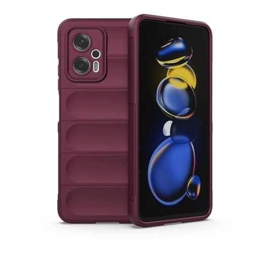 For Xiaomi Redmi Note 11T Pro Magic Shield TPU + Flannel Phone Case(Wine Red)