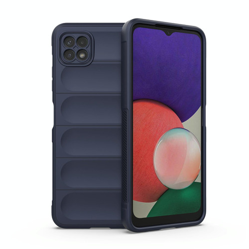 For Samsung Galaxy A22 5G Magic Shield TPU + Flannel Phone Case(Dark Blue)