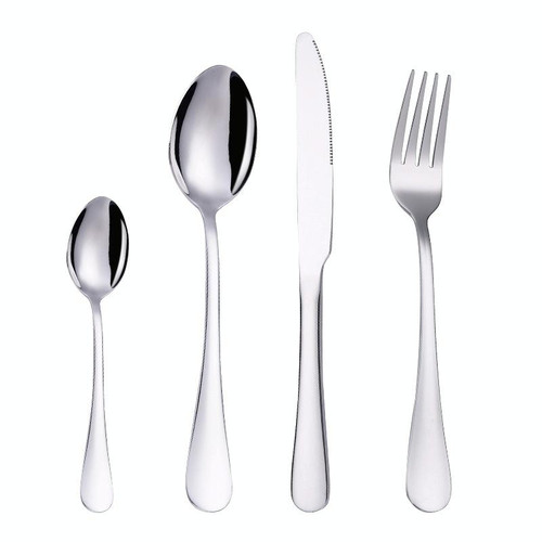 4PCS/Set Stainless Steel Western Steak Fork Spoon Knife Set, Color: True Color