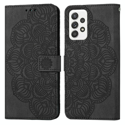 For Samsung Galaxy A33 5G Mandala Embossed Flip Leather Phone Case(Black)