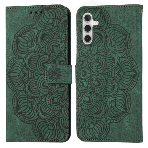 For Samsung Galaxy A13 5G Mandala Embossed Flip Leather Phone Case(Green)