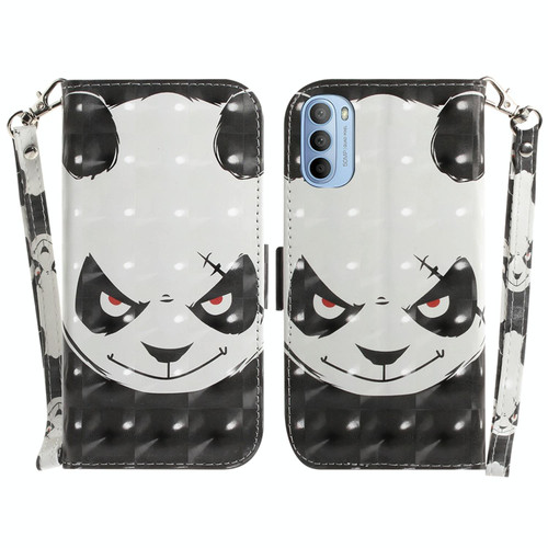 For Motorola Moto G51 3D Colored Horizontal Flip Leather Phone Case(Angry Bear) For Motorola Moto G51 3D Colored Horizontal Flip Leather Phone Case(Angry Bear)