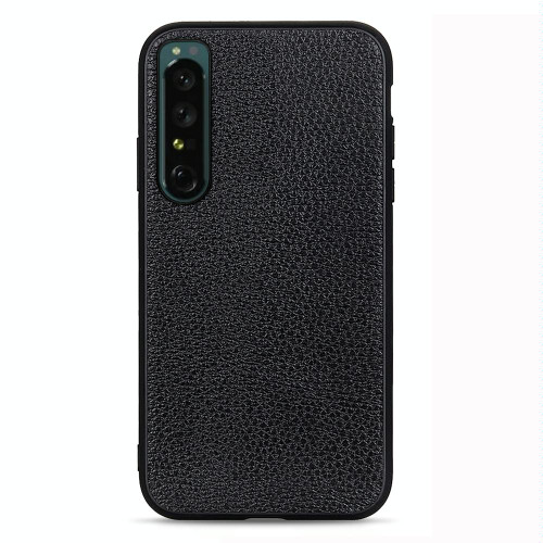 For Sony Xperia 1 IV Litchi Texture Genuine Leather Phone Case(Black) For Sony Xperia 1 IV Litchi Texture Genuine Leather Phone Case(Black)