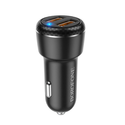 Borofone BZ17 Dual USB Ports QC3.0 Car Charger(Black)