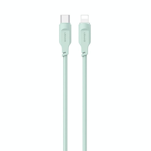 USAMS US-SJ566 Type-C / USB-C to 8 Pin PD 20W Fast Charing Data Cable with Light, Length: 1.2m(Green)