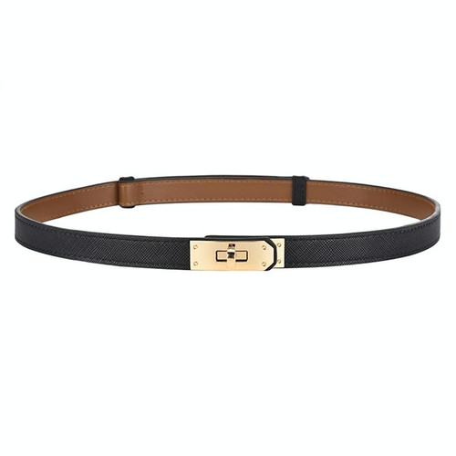 Dress Waist Belt Accessories Women Waist-Closing No-Hole Belt(Black)