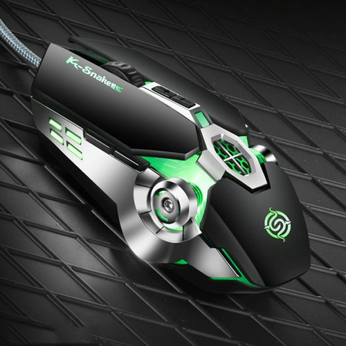 K-Snake Q7 Game Wired 7 Color Illuminated USB 4000 DPI Mechanical Mouse(Scrub Black)