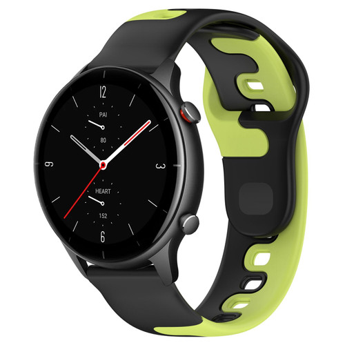 For Amazfit GTR 2e 22mm Double Color Silicone Watch Band(Black+Green) For Amazfit GTR 2e 22mm Double Color Silicone Watch Band(Black+Green)