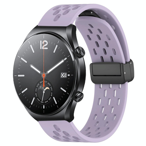 For Xiaomi MI Watch S1 22mm Folding Magnetic Clasp Silicone Watch Band(Purple)