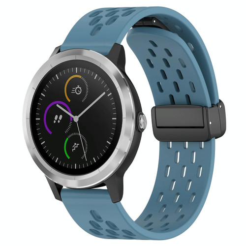 For Garmin Vivoactive3 20mm Folding Magnetic Clasp Silicone Watch Band(Blue) For Garmin Vivoactive3 20mm Folding Magnetic Clasp Silicone Watch Band(Blue)