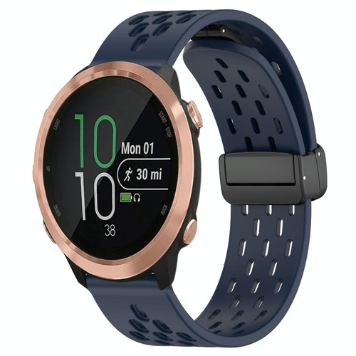 For Garmin Forerunner 645 Music 20mm Folding Magnetic Clasp Silicone Watch Band(Midnight Blue) For Garmin Forerunner 645 Music 20mm Folding Magnetic Clasp Silicone Watch Band(Midnight Blue)