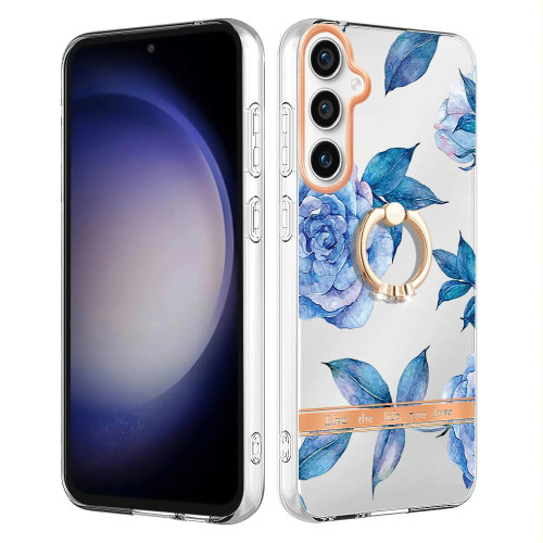 For Samsung Galaxy S23 FE 5G Flowers and Plants Series IMD TPU Phone Case with Ring Holder(Orchid Peony) For Samsung Galaxy S23 FE 5G Flowers and Plants Series IMD TPU Phone Case with Ring Holder(Orchid Peony)