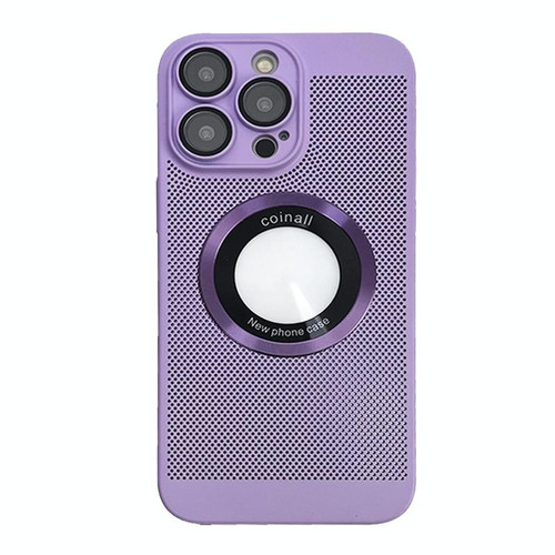 For iPhone 13 Pro Max Cooling MagSafe Magnifier Phone Case(Purple Taro)