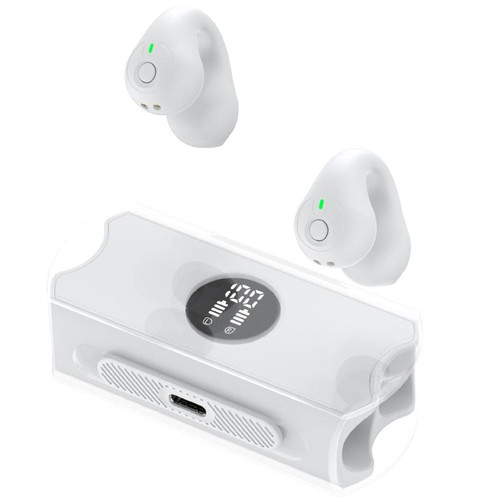 Transparent Capsule Ear Clip Bluetooth Earphones  TWS Digital Gaming Wireless Headset(White)