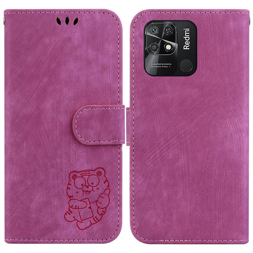 For Xiaomi Redmi 10C Little Tiger Embossed Leather Phone Case(Rose Red) For Xiaomi Redmi 10C Little Tiger Embossed Leather Phone Case(Rose Red)