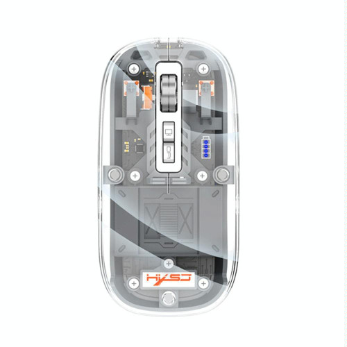 HXSJ T900 Transparent Magnet Three-mode Wireless Gaming Mouse(Grey)