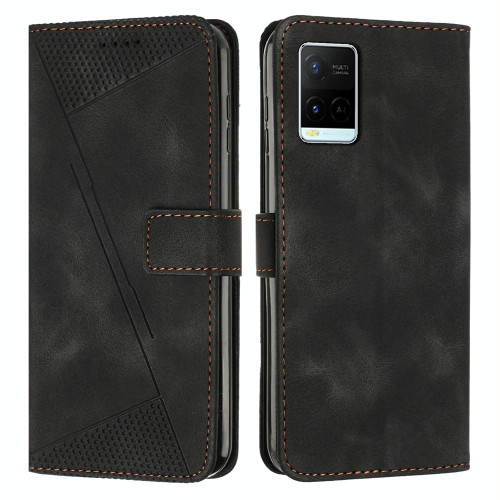 For vivo Y21 / Y21s / Y33s Dream Triangle Leather Phone Case with Lanyard(Black)