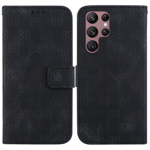 For Samsung Galaxy S22 5G Double 8-shaped Embossed Leather Phone Case(Black)