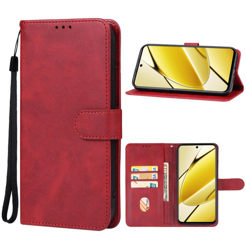 For Realme 11 4G Global Leather Phone Case(Red)