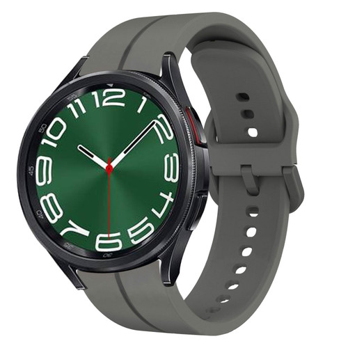 For Samsung Galaxy Watch 6 Classic 47mm 20mm Loop Silicone Watch Band(Dark Grey)