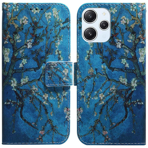 For Xiaomi Redmi 12 Coloured Drawing Flip Leather Phone Case(Apricot)
