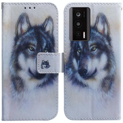 For Xiaomi Poco F5 Pro / Redmi K60 Coloured Drawing Flip Leather Phone Case(White Wolf) For Xiaomi Poco F5 Pro / Redmi K60 Coloured Drawing Flip Leather Phone Case(White Wolf)