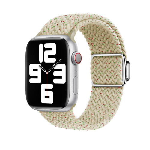For Apple Watch 3 42mm Nylon Loop Magnetic Buckle Watch Band(Colorful Starlight)