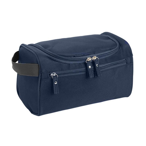 Horizontal Travel Toiletries Storage Bag Waterproof Cosmetic Bag(Navy Blue)
