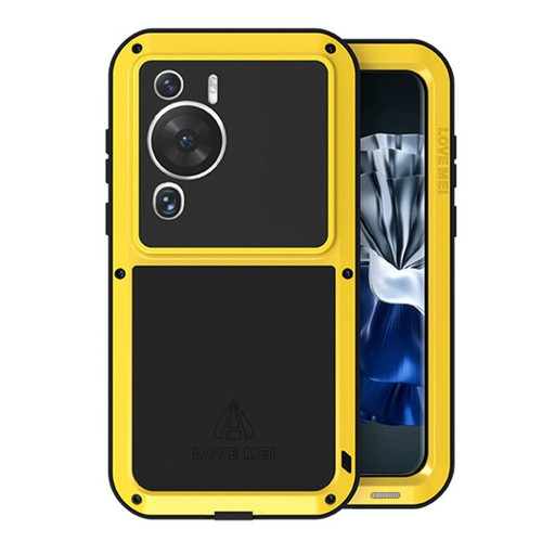 For Huawei P60 / P60 Pro / P60 Art LOVE MEI POWERFUL Metal Shockproof Life Waterproof Dustproof Phone Case(Yellow)