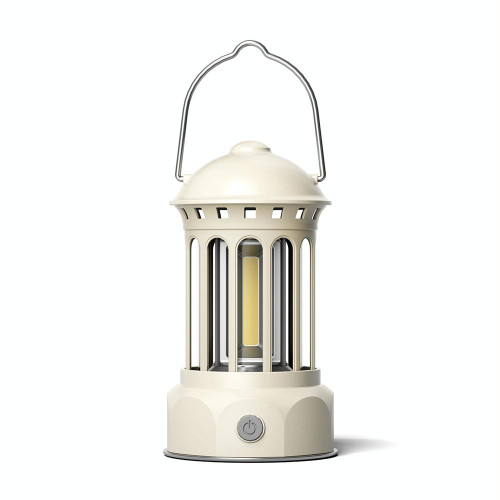 Battery Model COB Portable Outdoor Camping Lamp Atmosphere Tent Lamp Retro Lamp, Size: Small Beige