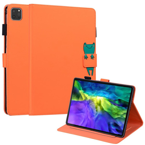 For iPad Pro 11 2022 / 2021 / 2020 Cartoon Buckle Leather Smart Tablet Case(Orange)